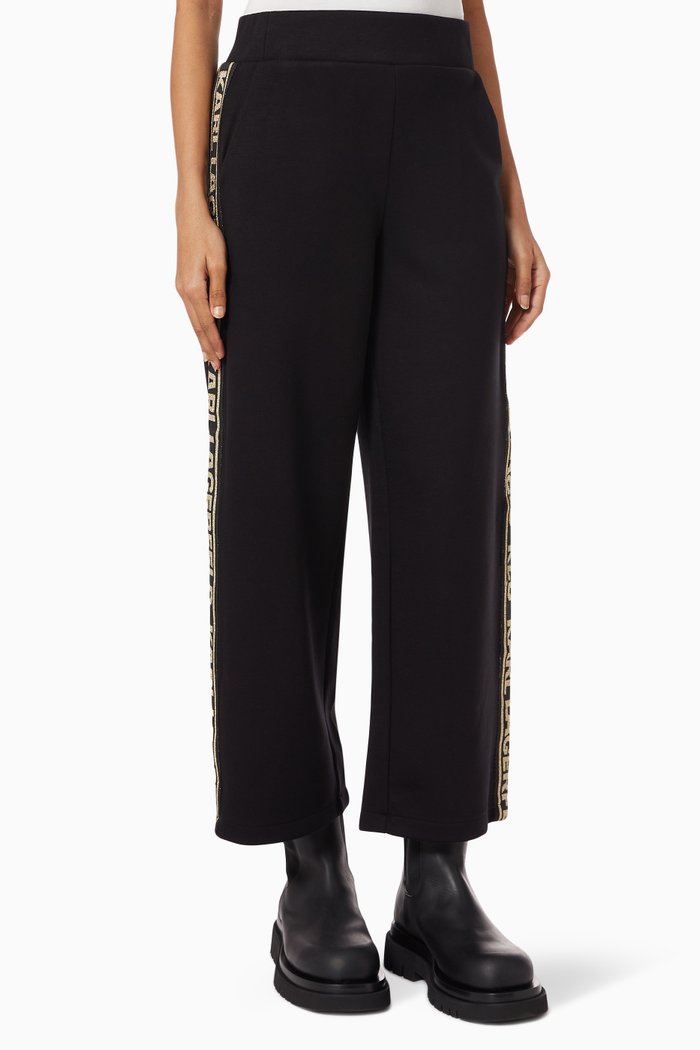 

Karl Logo Tape Pants in Jersey, Black