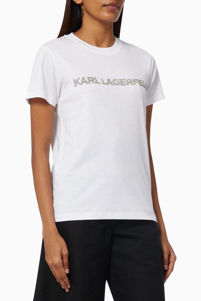 

Kandy Krush Karl Logo T-shirt in Cotton, White