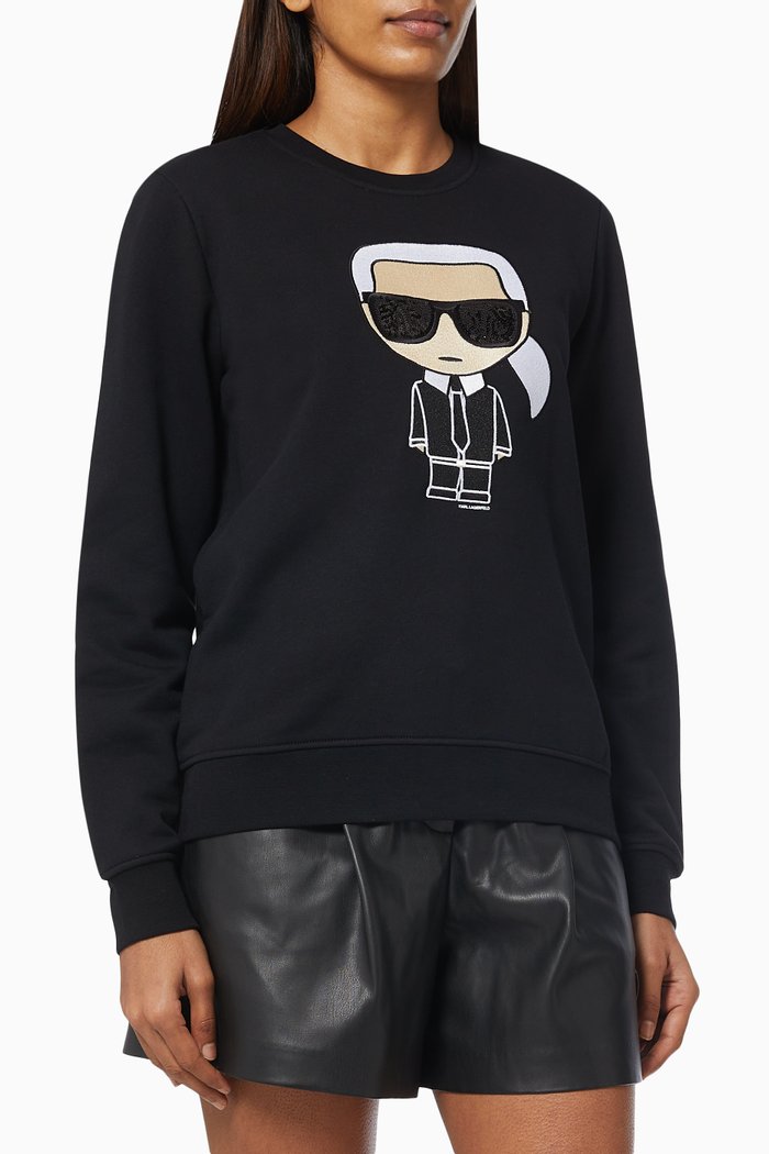 

Ikonik Karl Sweatshirt in Cotton Jersey, Black