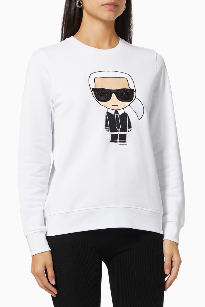 

Ikonik Karl Sweatshirt in Cotton Jersey, White