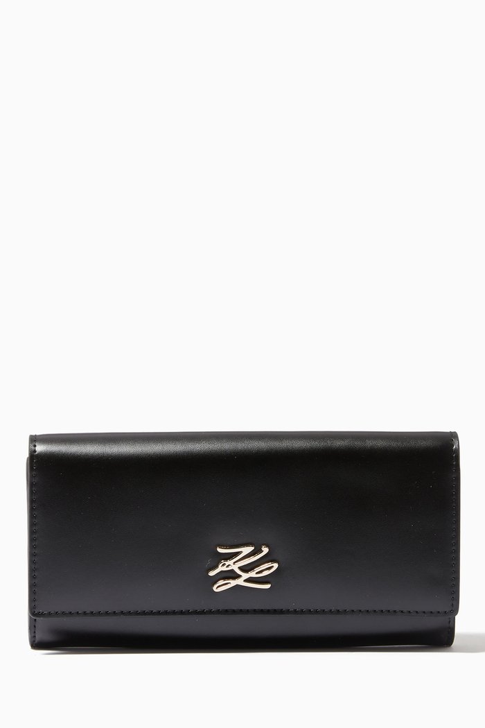 K/Autograph Wallet in Leather, Black