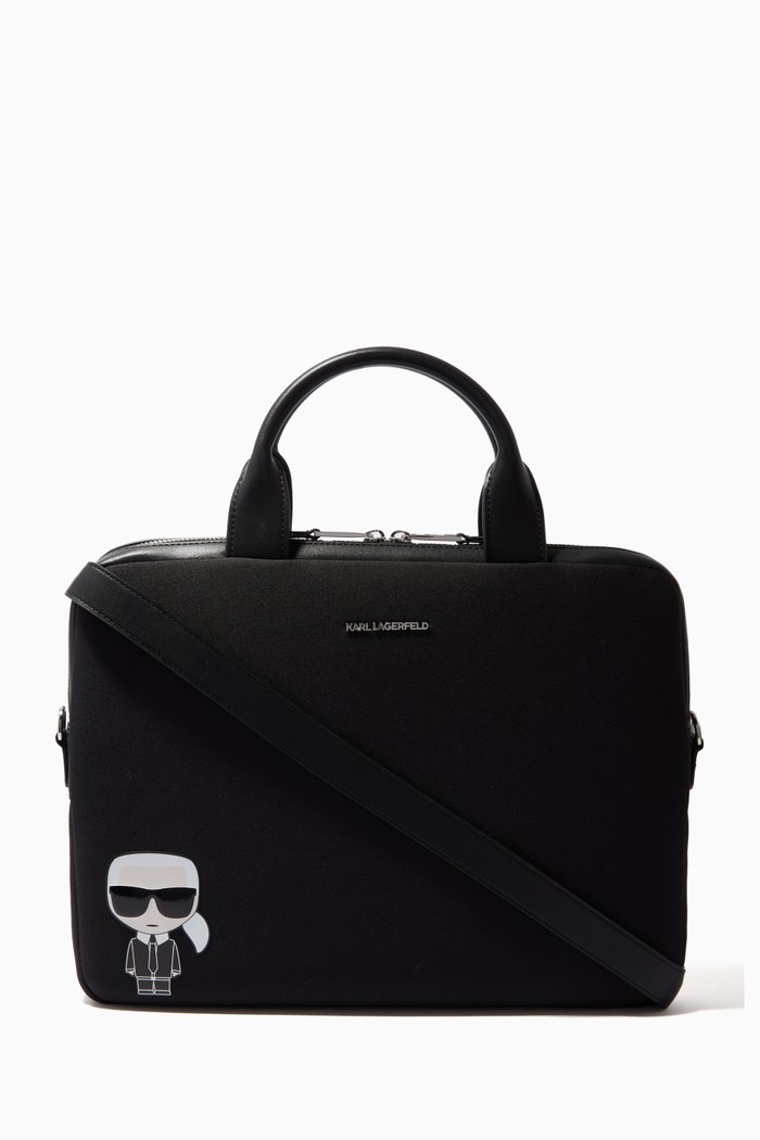 

K/Ikonic Laptop Sleeve Bag in PU-neoprene Blend, Black