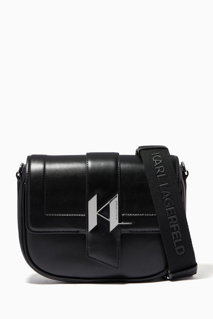 

K/Saddle Medium Crossbody Bag in Leather, Black