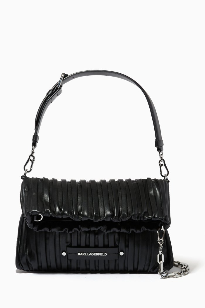 

K/Kushion Folded Tote Bag in Leather, Black