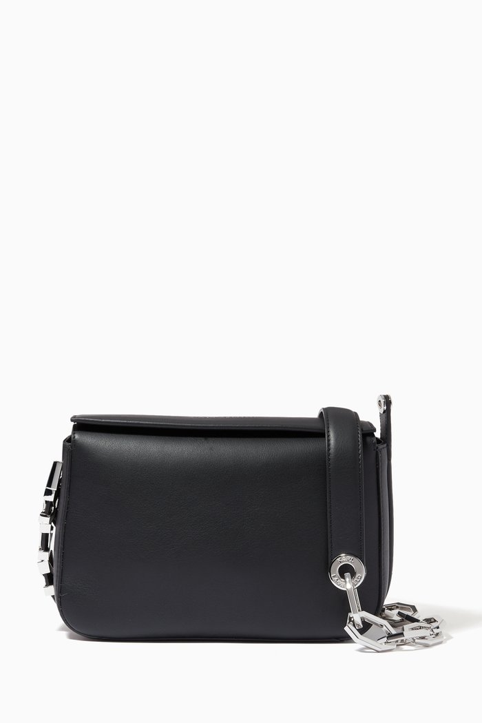 

K/Letter Small Shoulder Bag in Leather, Black