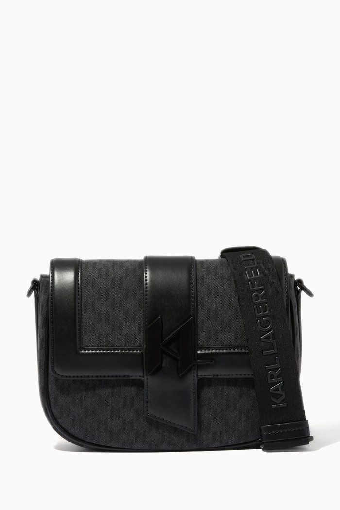 

K/Saddle Monogram Bag in Denim, Grey