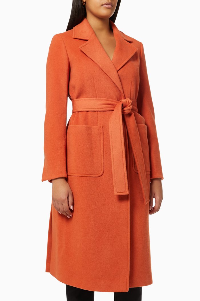 

Runaway Coat in Virgin Wool, Orange