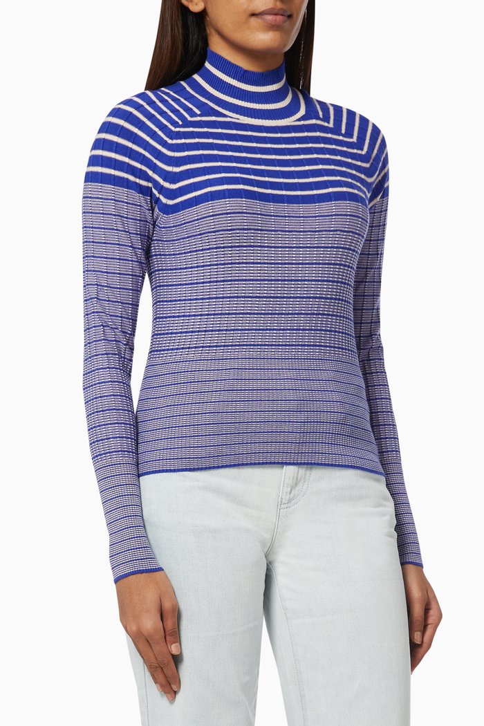 

Scaleno Jumper in Viscose-blend Knit, Blue