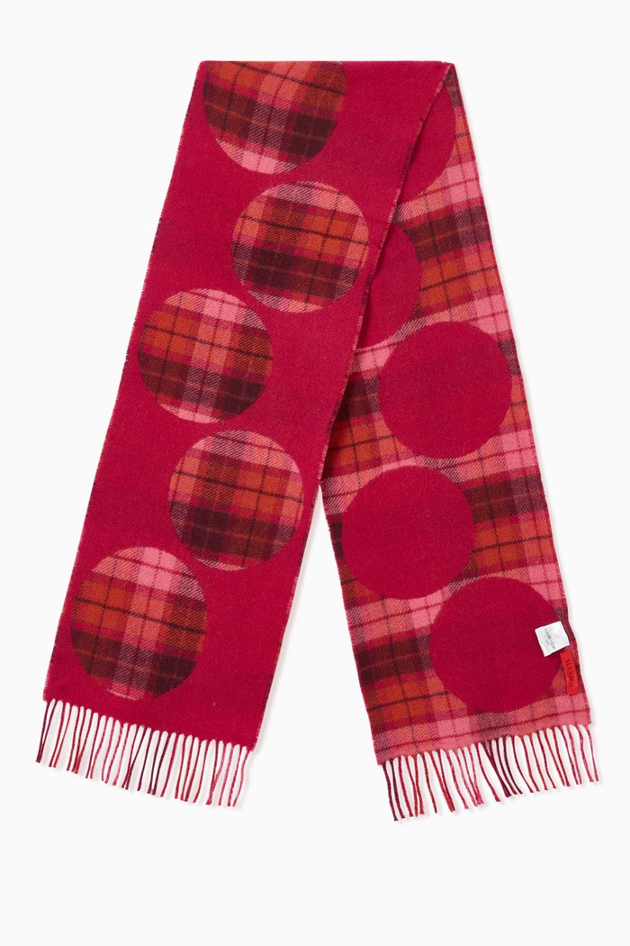 

Mentolo Maxi-dot Scarf in Wool-blend Knit, Pink