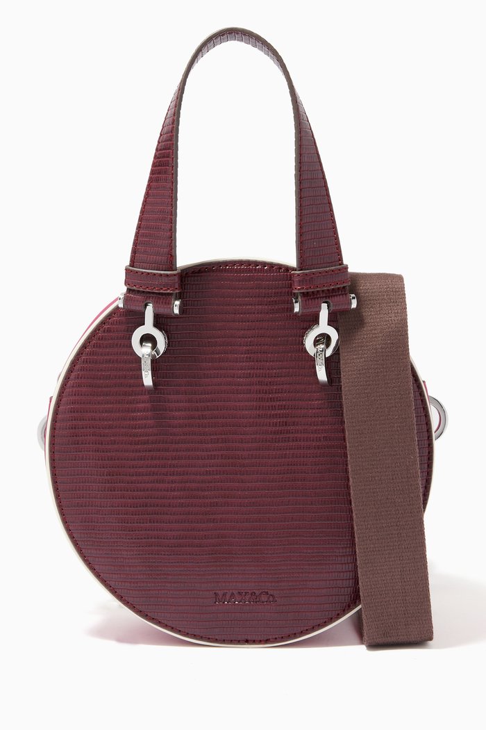 

Dot Bag in Lizard-print Faux Leather, Burgundy