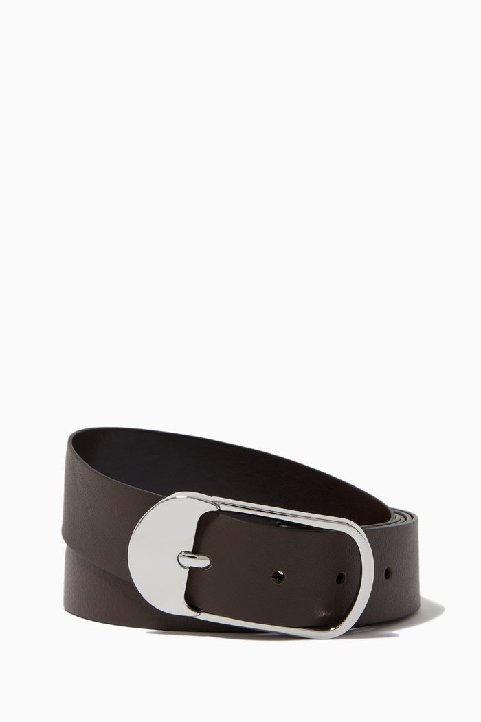 

Favella Double Strand Belt in Tumbled Leather, Brown