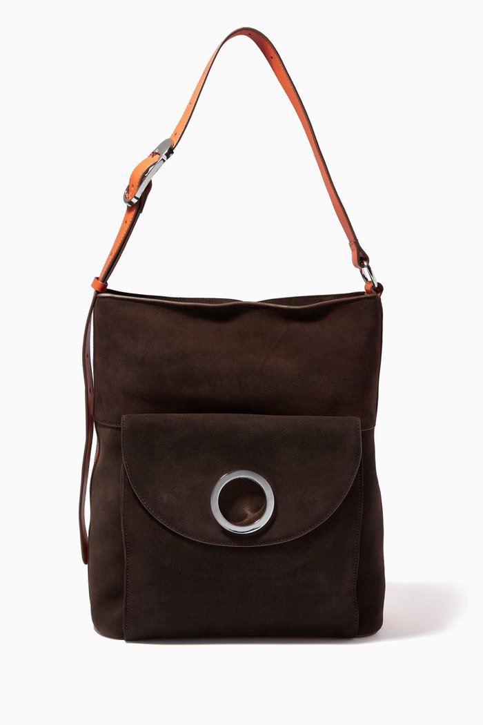

929 Organiser Bag in Suede & Leather, Brown