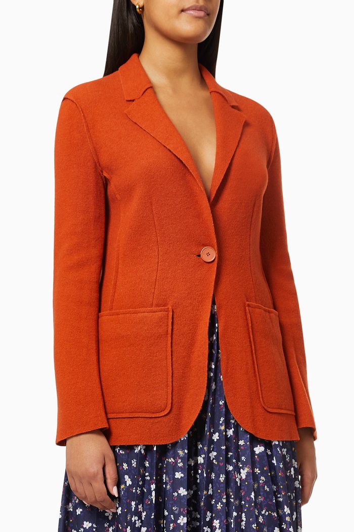 Jay Blazer in Boiled Wool Jersey, Orange