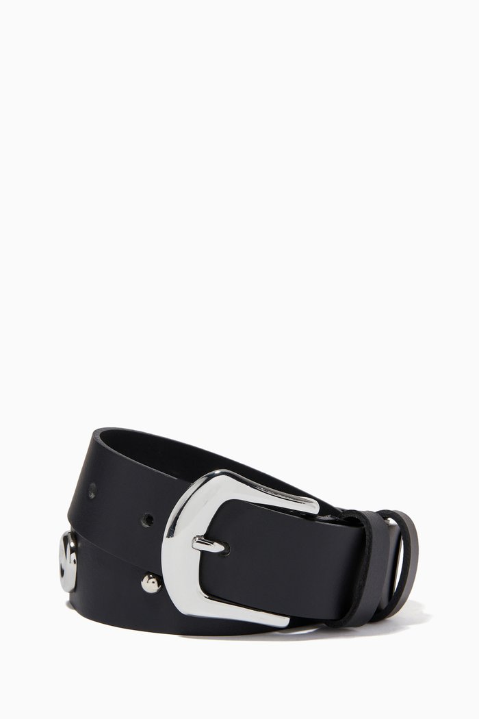 

Tunisia Studded Belt in Leather, Black