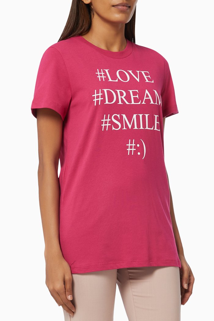 

Consenso Slogan T-shirt in Jersey, Pink