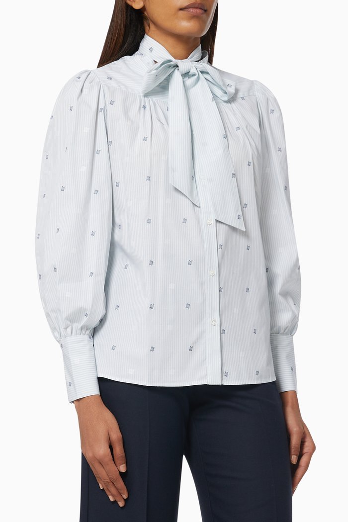 

Bastia Shirt in Fil Coupé Cotton, Blue