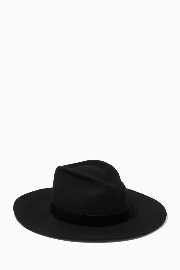 

Esercito Fedora Hat in Wool Felt, Black