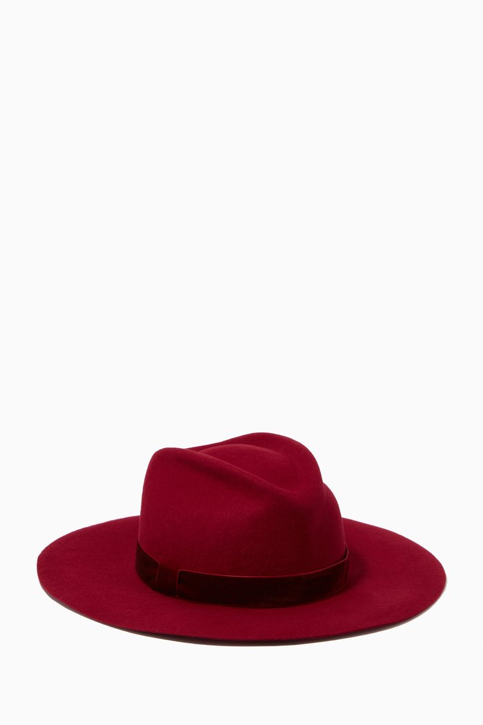 

Esercito Fedora Hat in Wool Felt, Burgundy