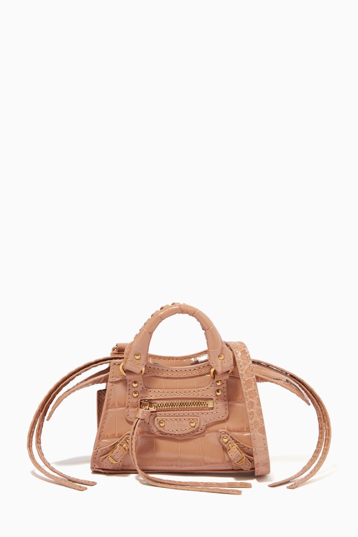 

Neo Classic City Nano Tote in Crocodile Embossed Calfskin, Neutral