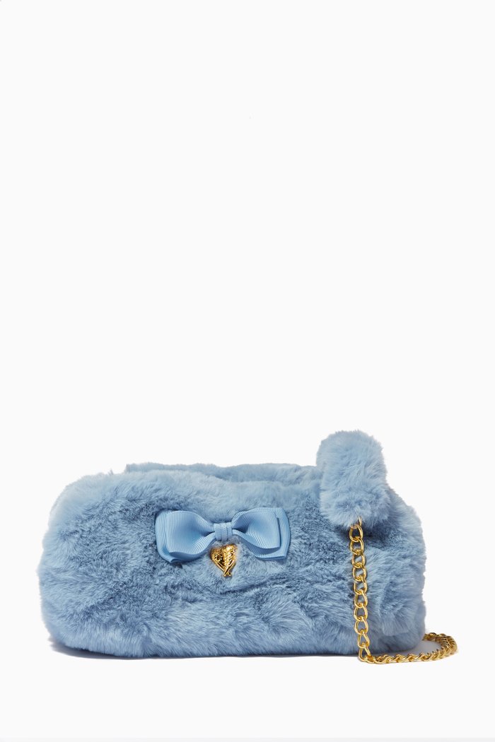 

Mandy Muff Bag in Faux Fur, Blue