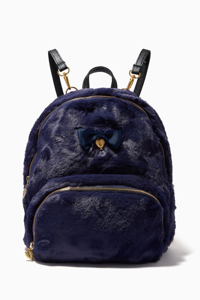 

Stevie Large Backpack in Faux Fur, Blue