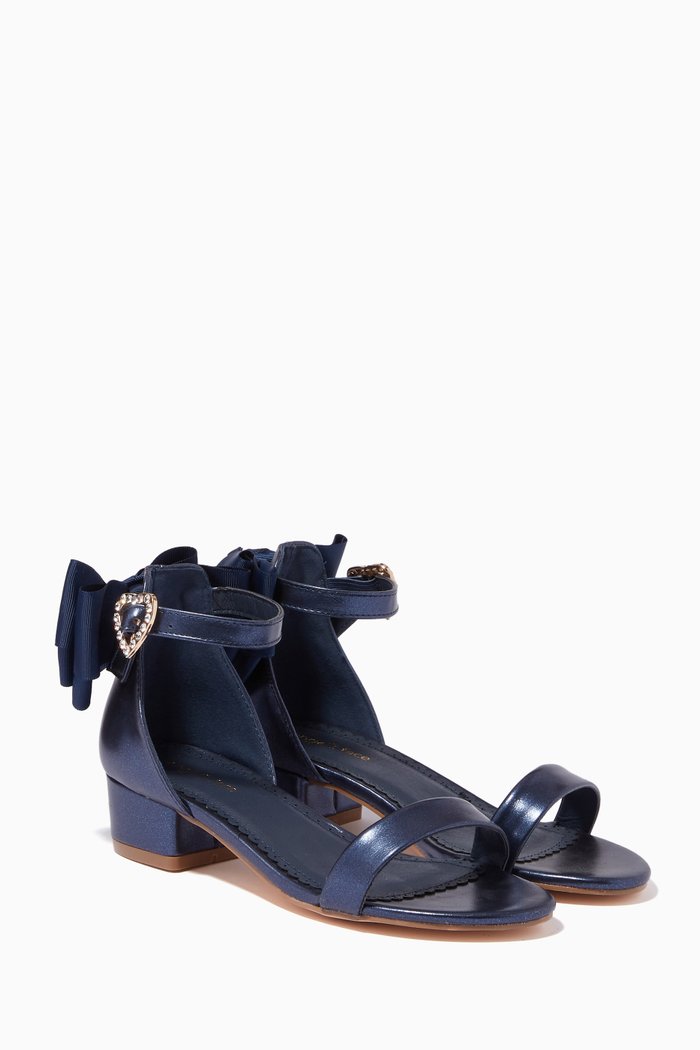

Elice Block Heels in Faux Leather, Blue