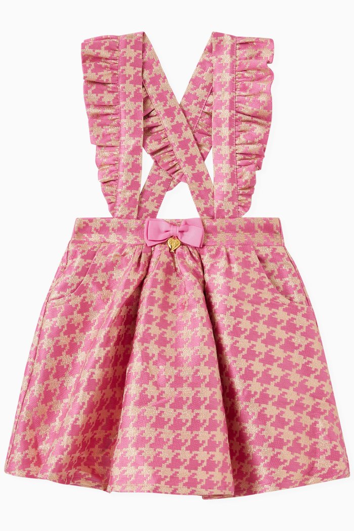 

Vienna Houndstooth Pinafore Dress, Pink