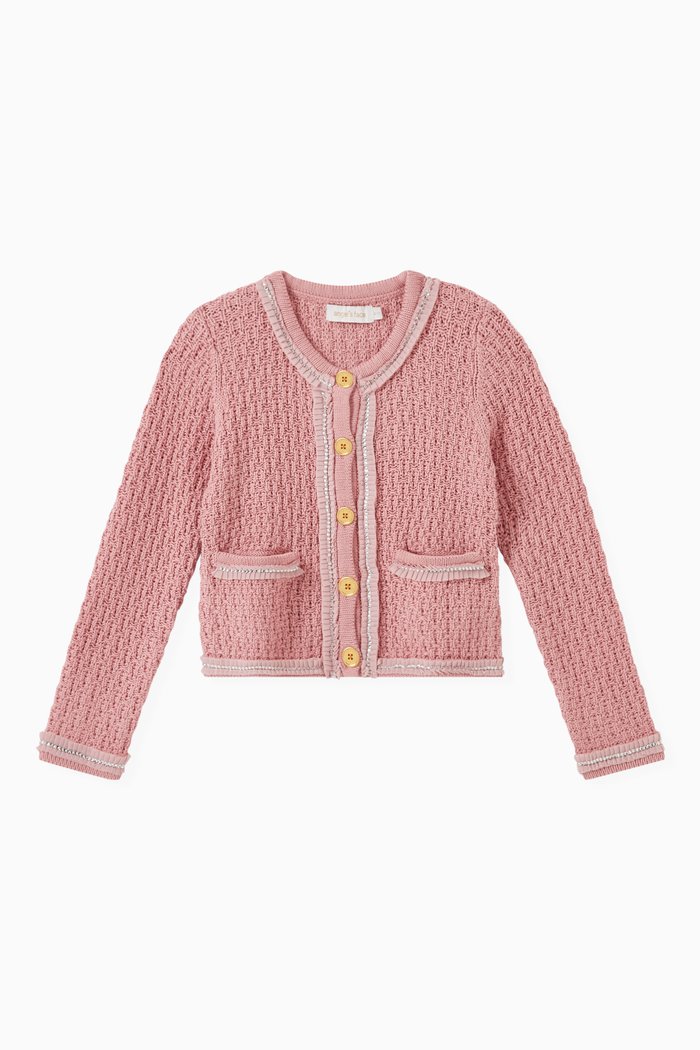 

Eugenie Knitted Jacket in Cotton, Pink