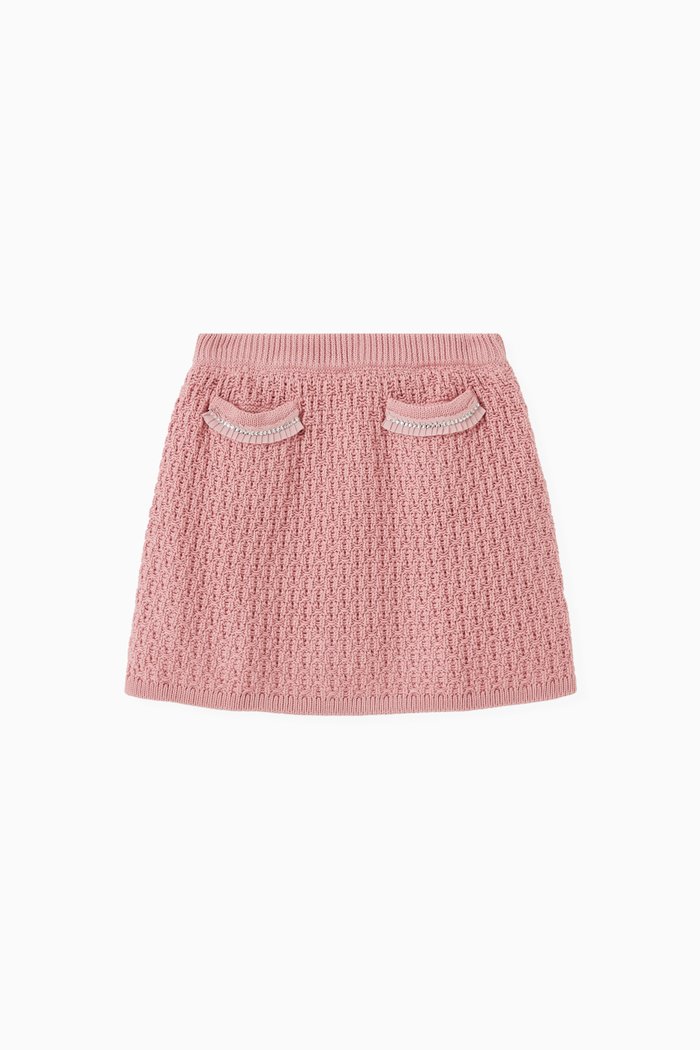 

Ines Knitted Skirt in Cotton, Pink