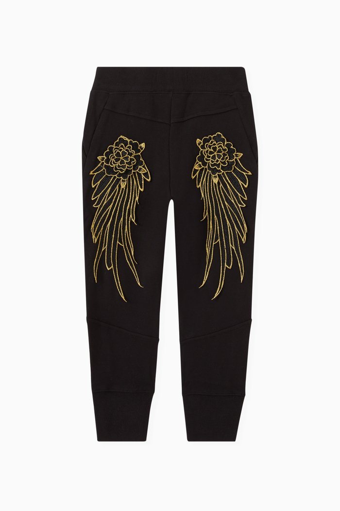 

Emma Wings Joggers in Cotton, Black