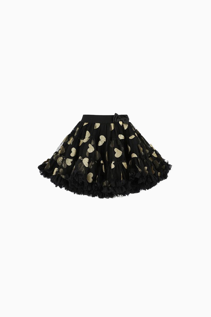 

Tutu of Hearts Skirt in Tulle, Black