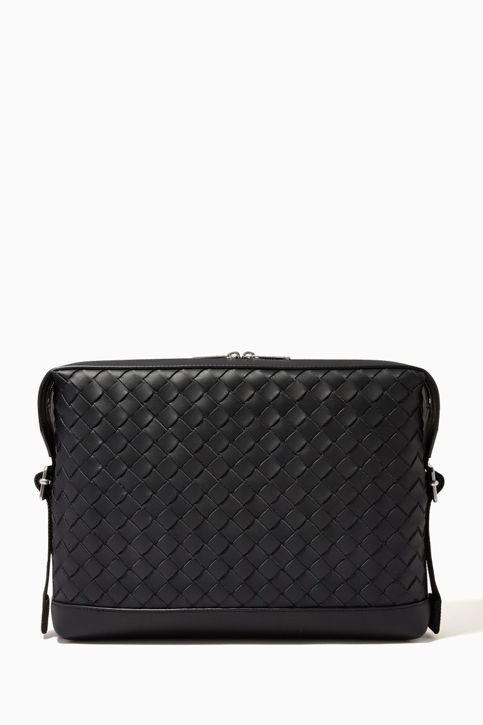 

Document Case in Intrecciato Hydrology Calfskin, Black