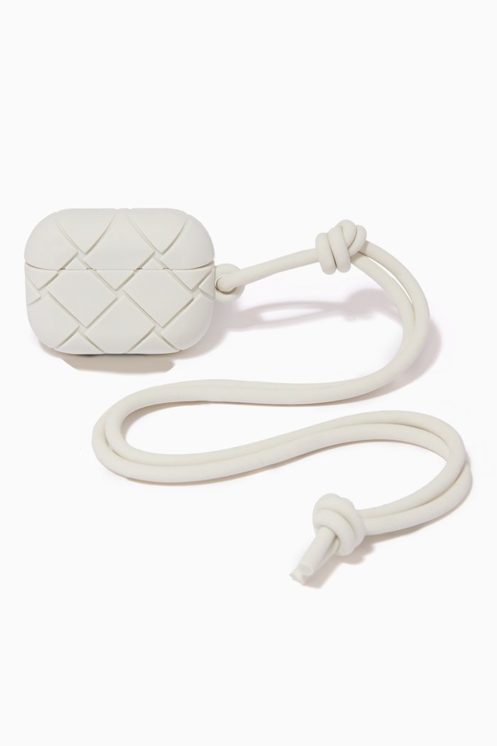 

AirPods Pro Case in Intrecciato Rubber, White