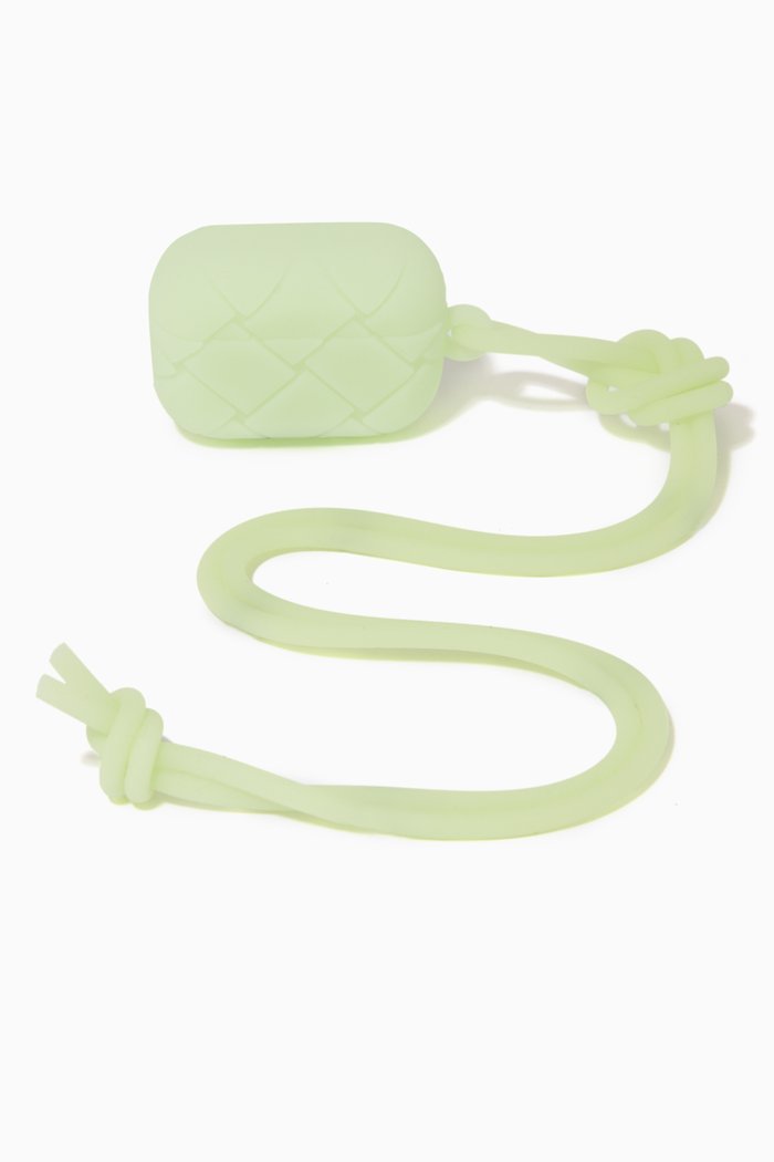 

AirPods Pro Case in Intrecciato Rubber, Green