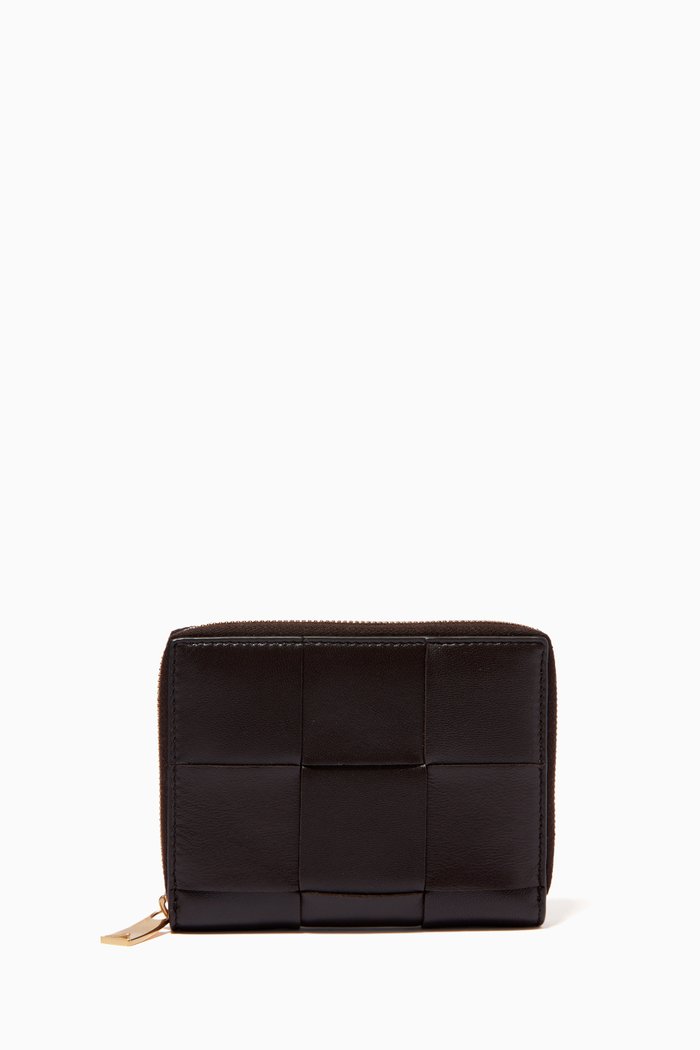 

Zip-around Wallet in Intrecciato Nappa, Brown