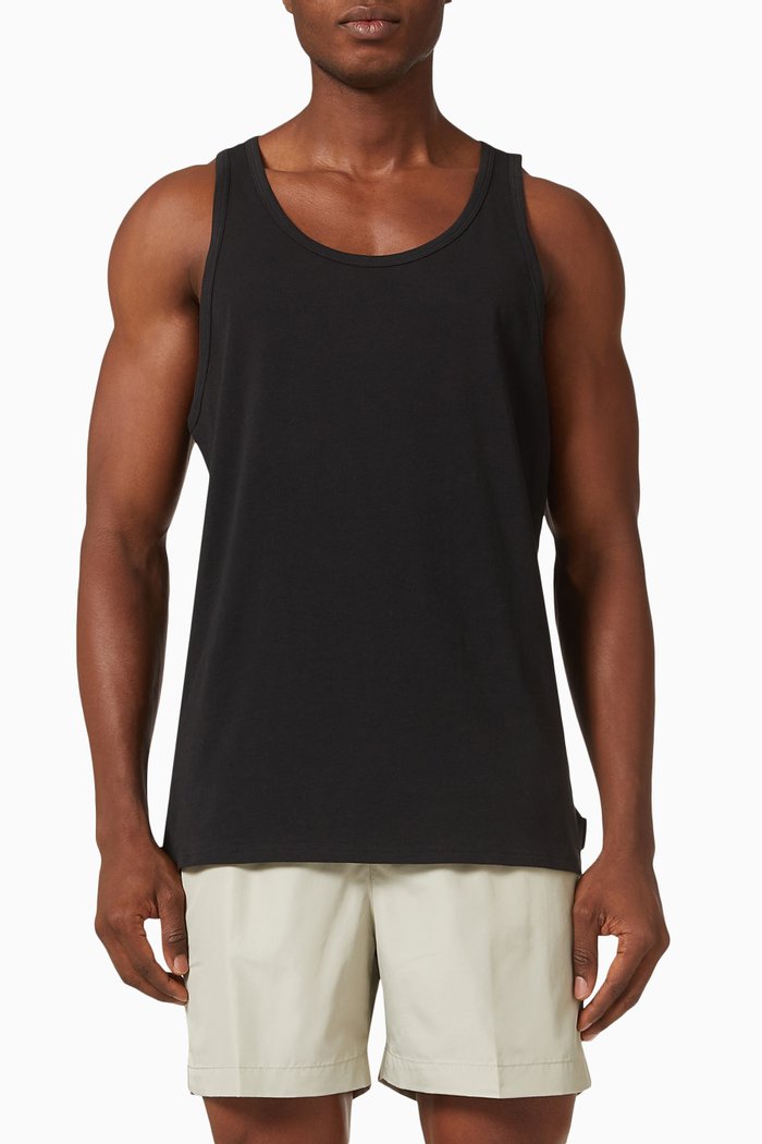 

Lounge Cotton Tank Tops, Set of 2, Black