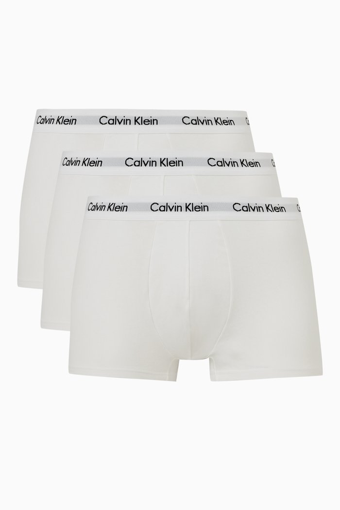 Logo Trunks in Cotton, Set of 3, White