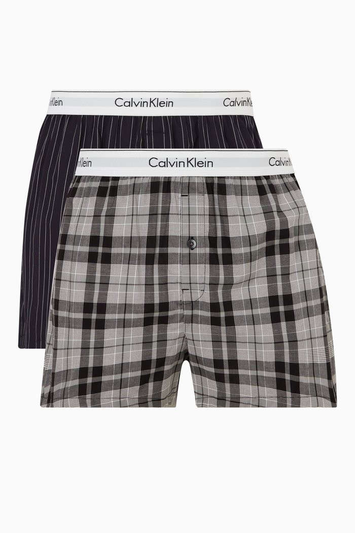 Slim Fit Boxers in Cotton, Set of 2, White