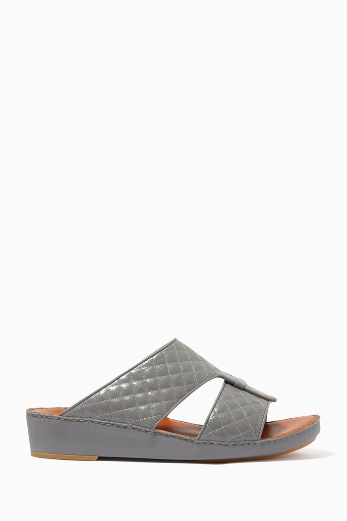 

Cerchio Caviar Sandals in Goat Leather, Grey