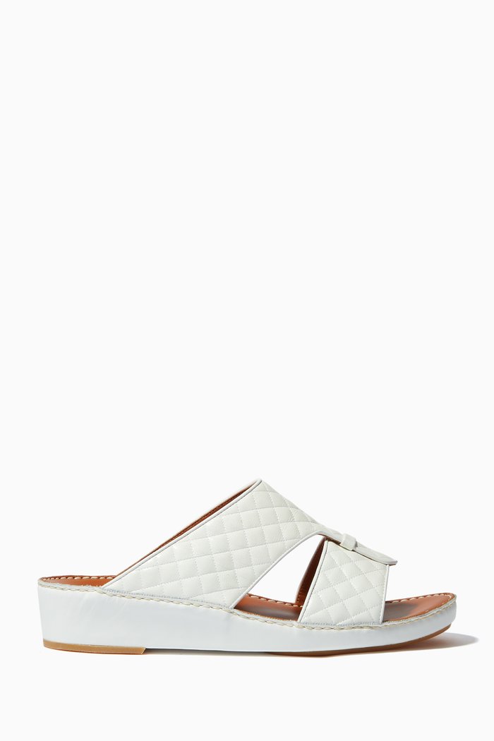 

Cerchio Caviar Sandals in Goat Leather, White