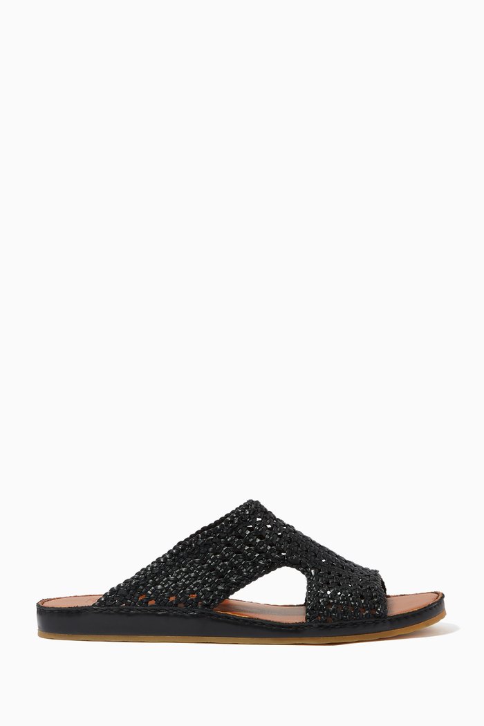 Western Arca Persiena Sandals in Softcalf, Black