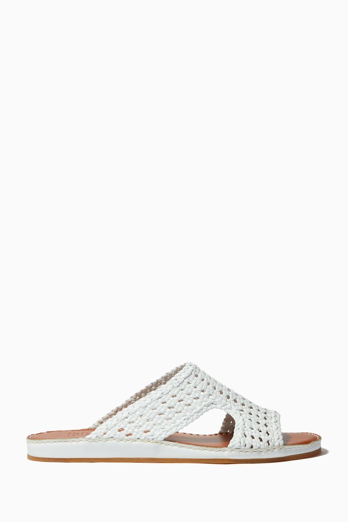 

Western Arca Persiena Sandals in Softcalf, White