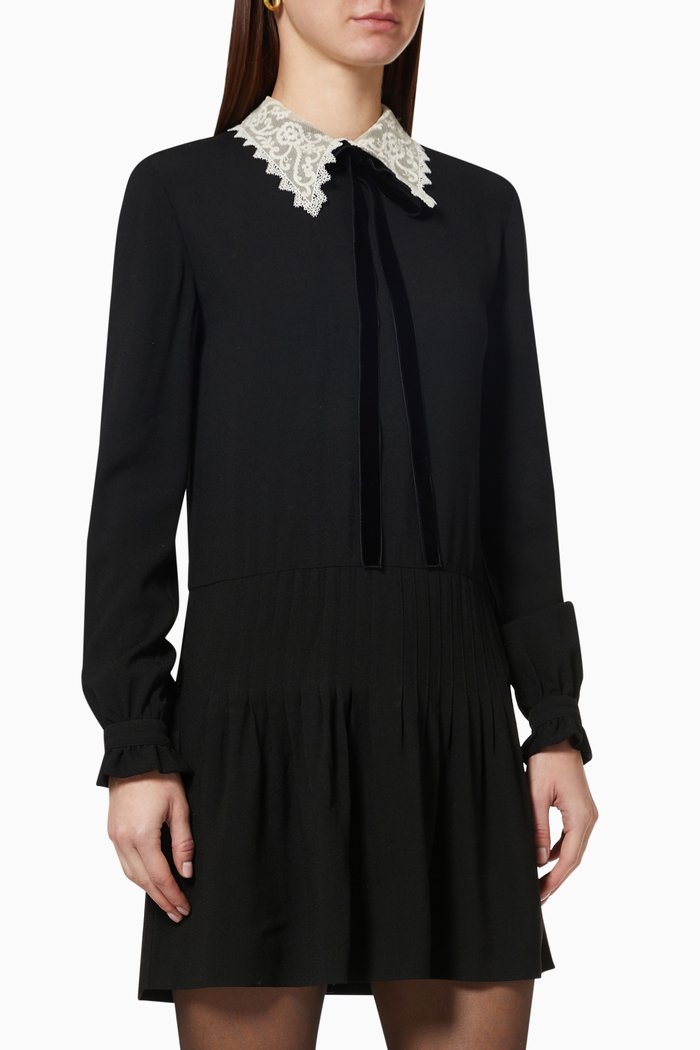 

Dress in Sablé SAINT LAURENT, Black
