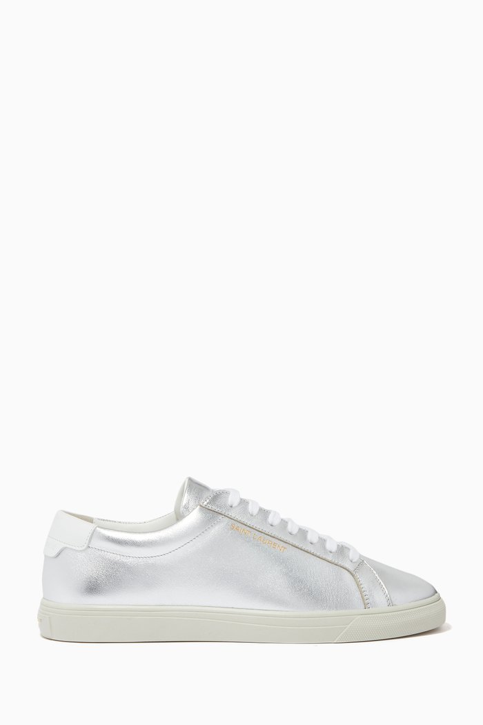 

Andy Sneakers in Metallic Leather, Silver