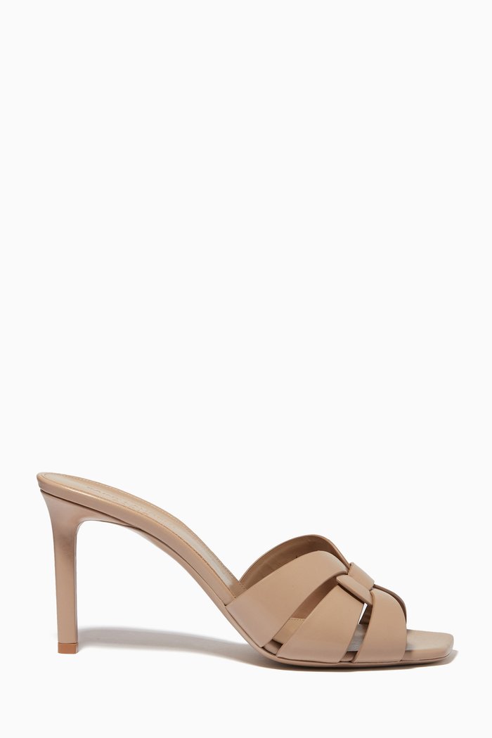 

Tribute 85 Mules in Smooth Leather, Neutral