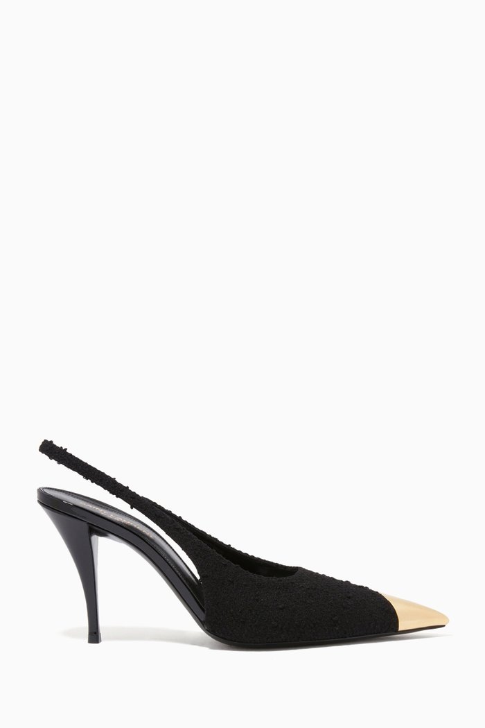 

Vesper Slingback Pumps in Bouclé Tweed, Black