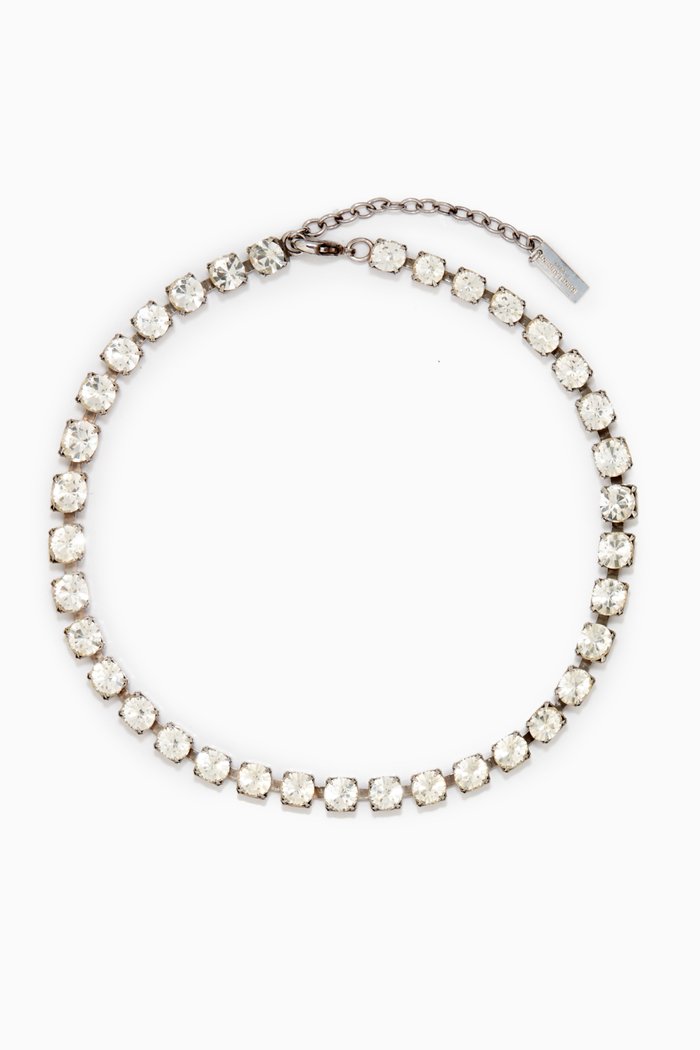 Crystal Choker in Metal, Silver