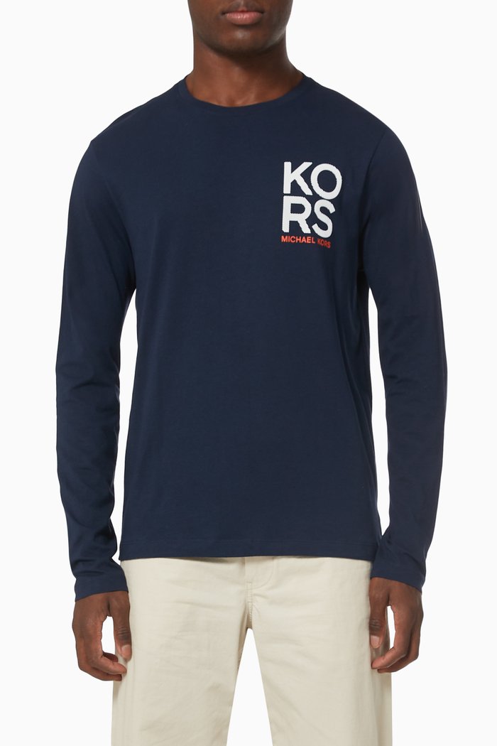 

Stack Logo T-shirt in Cotton Jersey, Blue