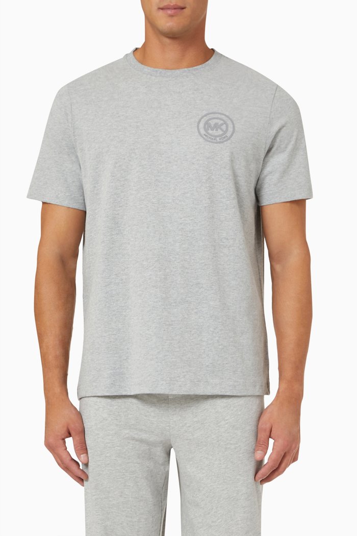 

Logo Print T-shirt in Cotton Jersey, Grey