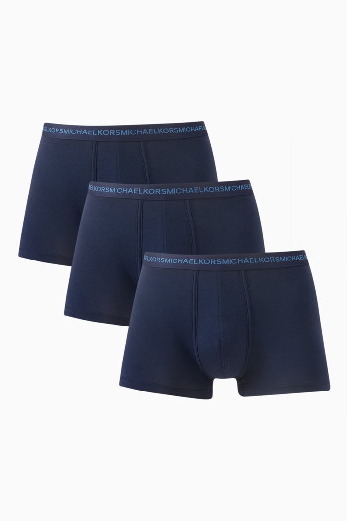 

Logo Trunks in Stretch Cotton, Set of 3, Blue